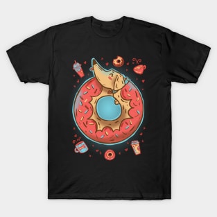 Coffee break dachshund donut T-Shirt